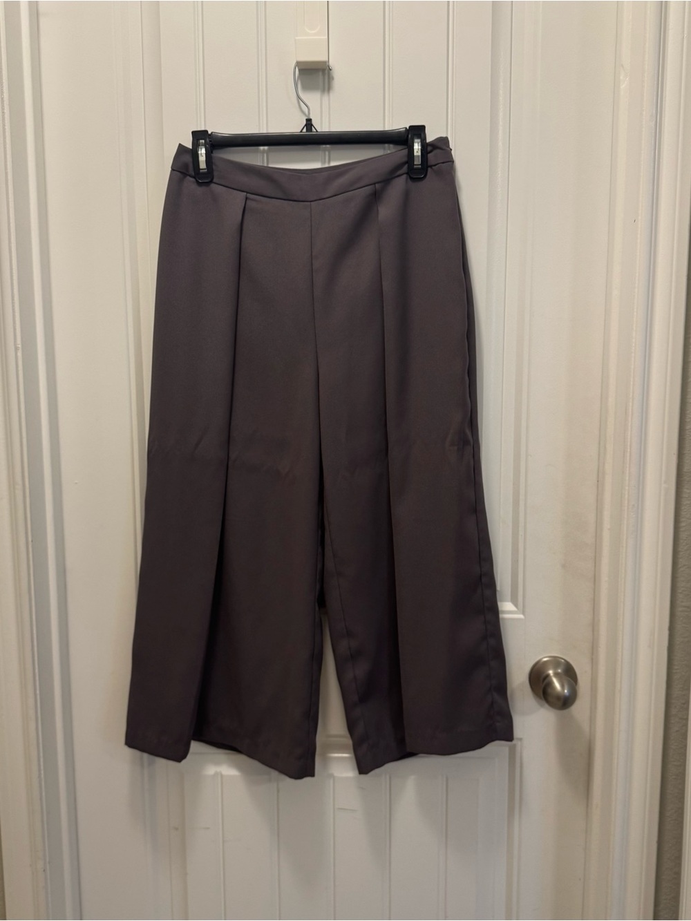 Simply Styled Wide-Leg Cropped Pants Mauve High Rise Pleated Casual Office Sz 6P